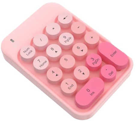 Tacdas Tastierino Numerico Wireless 2.4G Colorato Carino Speciale per Il Settore Finanziario Tastierino Numerico 2.4G USB Silenzioso A Nove, Facile da Trasportare per Laptop/Notebook/PC.