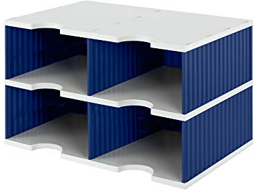 styrodoc Sortierstation Duo JUMBO mit 4 Fächern/268022238 485x331x293 grau/blau