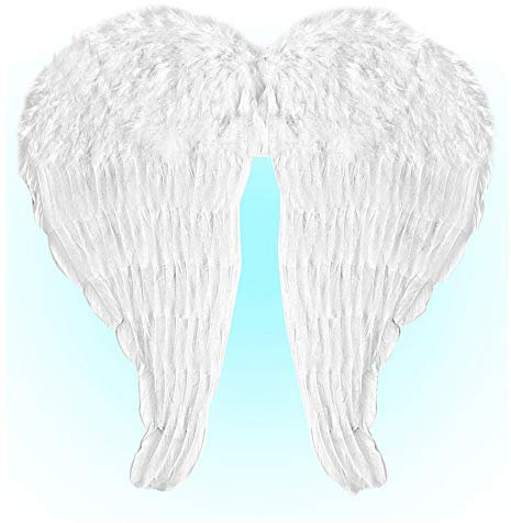 W WIDMANN MILANO Party Fashion 8644H - Flügel aus weißen modellierbaren Federn, Accessoire, Engel, Christkind, Fasching, Weihnachten, Mottoparty
