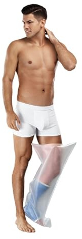 AquaShield Reusable & Waterproof Cast Cover for Adult Full Leg (L44) - Bandage Protector for Foot, Plaster, Bath, Shower (18″-27.5″ Circumference Above Cast - for Ankle, Knee & Legs) - Made in USA