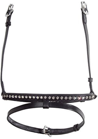 Karlslund Riding Equipment Kombinierte Reithalfter Nasenriemen 1 Reihe der Kristalle, Schwarz/Weiß