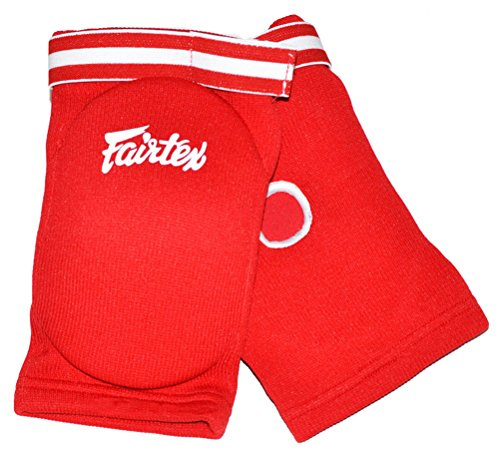 Fairtex Ellenbogenschoner mod.EBE Pads, Schutzausrüstung für MuayThai, Kickboxen, MMA Thai-Boxen, Kampfsport, Einheitsgröße, rot, One Size For All