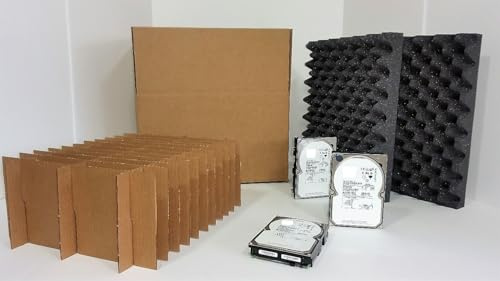 Tek Source Solutions Compatible with 3.5 Hard Disk Drive Slotted Shipping & Storage Box Container Kit - Protective Travel & Transport Case - Foam Shock HDD Protection Shell (Pack of 6 Box Kits)