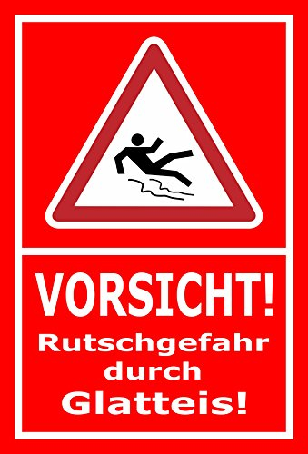 Melis-Folienwerkstatt Schild Rutschgefahr Glatteis - 60x40cm - Bohrlöcher - 3mm Aluverbund – 20 VAR S00018-047-D