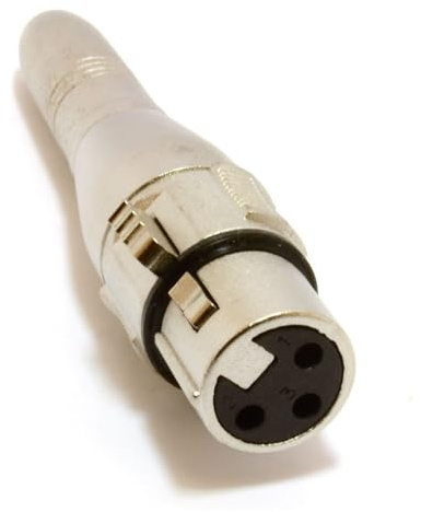kenable XLR Female to 6.35mm Balanced Jack Socket Adapter Converter | Metal Construction for Audio Cables | Live Music & Recording Studio | Bi-Directional XLR to TRS Jack Adaptor