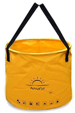ActiveSol Faltbarer Eimer 25L (Ø 35 cm) – Camping Zubehör aus LKW-Plane –faltbar, stabil & reißfest – Falteimer für Camping, Angeln, Strand & Garten, BPA-frei