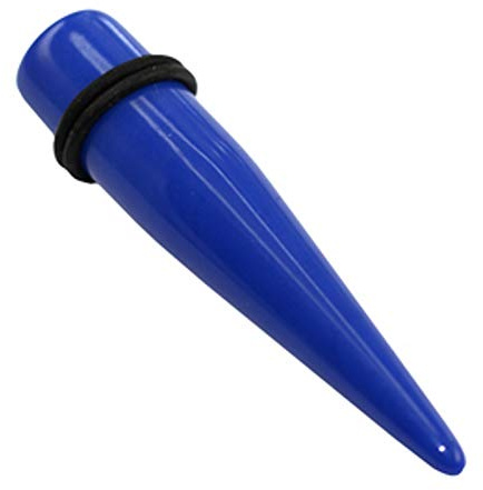 Treuheld® | Blauer Kunststoff Dehnstab - 11 Größen: 1,6-16mm - zwei Gummiringe - Hohe Qualität - Dehnungsstab für Ohr & Piercings in Blau - Flesh Tunnel Expander/Dehner für Plugs aus Acryl