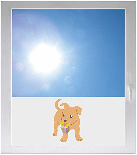 INDIGOS UG - Fensterfolie Blickdicht Hund - 800x500mm - Sonnenschutzfolie Fenster - Sichtschutzfolie Fenster Bad, Küche, Fenster, Milchglasfolie