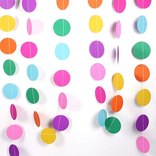 Runde Papier Girlande Bunte Kreis Punkte Hängen Dekorative Papier String Banner für Geburtstagsparty Hochzeit (#5)