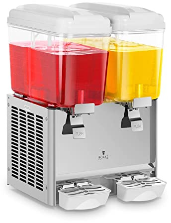 Royal Catering Saftspender Kalt-Getränke-Dispenser RCSD-36C (2 x 18 L, 280 W, 7-12 °C, BPA-frei, Arbeitszyklus: 8-12h)
