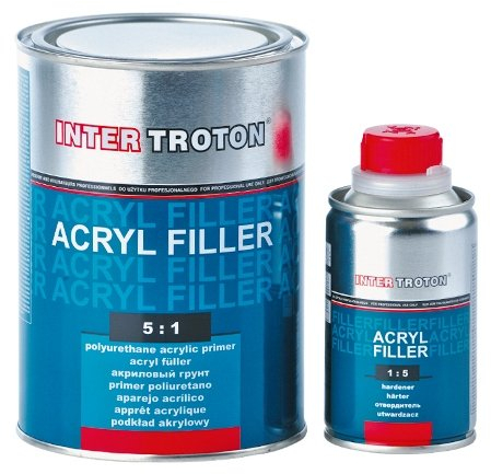 Troton - 6 rellenos de imprimación 2K acrílico Primer 5:1 0,8 l blanco + endurecedor 0,16 l Inter