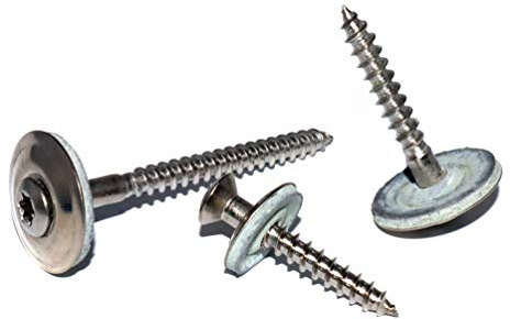 Spenglerschrauben 4,5x40 DIN 7995 mit Dichtscheibe 20 mm Torx Antrieb TX20 Edelstahl A2 Stückzahl 50 Spengler Schrauben mit Neoprendichtung