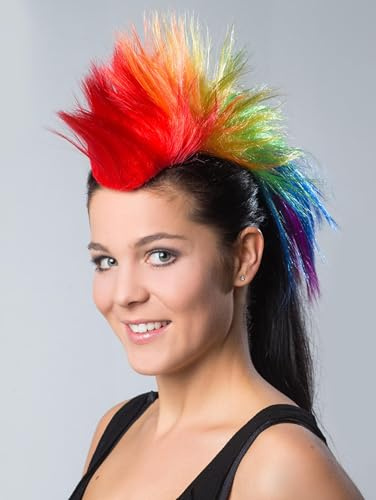 Irokesen Haarteil für Fasching & Karneval - Punk Perücke für Party, Festival & Kostüme - Bunte Fun Mohawk Perücke für Damen & Herren