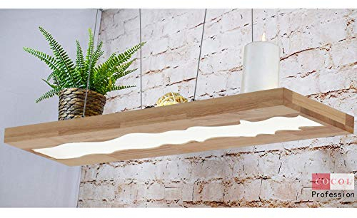COCOL LED Moderner Pendellampe 36W Dimmbarer Hängelampe Mit Fernbedienung Esstisch Pendelleuchte Holz Wohnzimmer Schlafzimmer Beleuchtung Kronleuchter Dekoration Energiesparlampe Deckenlampe