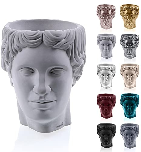 CONCRETTE Pot de Fleurs en béton Hermes | Ø 12 cm | No Color | Pot de Fleurs en Ciment | Fabriqué à la Main dans l'UE
