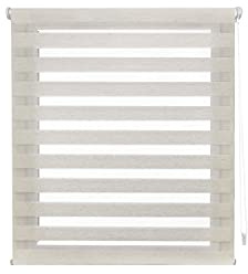 PUR LINE | Estor Noche y Día Easy Fix Tamaño Completo 72x180 Ancho x Alto – Estor Sin Taladro Noche y Día Tamaño Tela 69x175 Ancho x Alto Color Crudo Control Luz Instalación Fácil Ventanas o Puertas