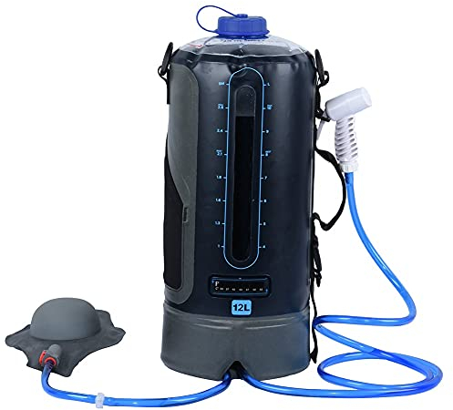 LIANYG 12L Große Kapazität Trinken Duschbeutel Heizung Wandern Leckdicht im Freien Camping Tragbare Faltbare Solarenergie Campingdusche 492 (Color : Ball Pump)