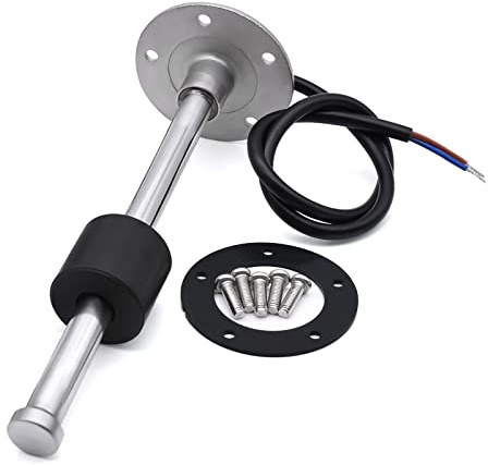 Sensor de nivel de llenado 175 mm, 0-190 ohmios, emisora de combustible de acero inoxidable, sensor de indicador de nivel de agua para barcos, indicador de combustible y agua de 5 orificios