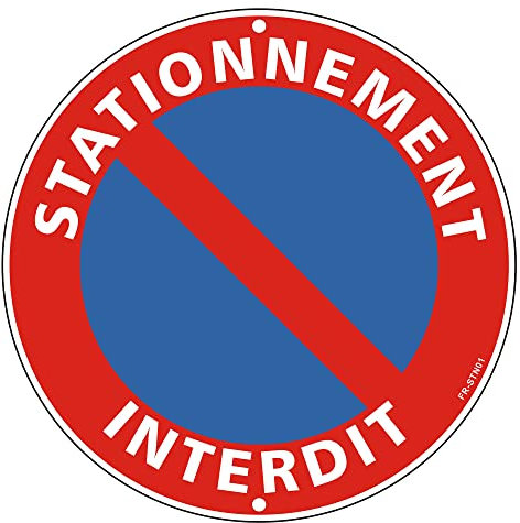 Panneau Stationnement Interdit Aluminium Réfléchissante Ø300mm, Interdiction de Stationner Metal Stable et Durable
