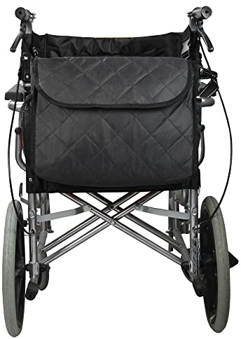 Wheelchair Rear Back Bag, Waterproof Wheelchair Bag Hang on Back Backpack Messenger Storage Bag for Men, Women (Black)