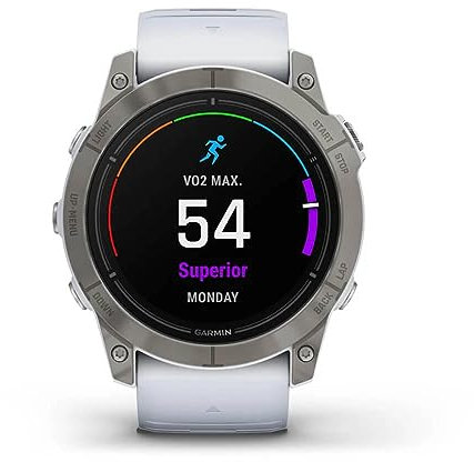Garmin Smartwatch Epix Pro (Gen 2) Sapphire Edition con cinturino in silicone, cassa 51 mm, bianco