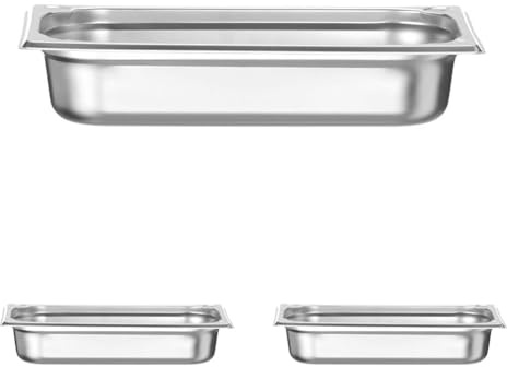 HENDI Contenitore Gastronorm GN 1/3, Kitchen Line, resistenza termica -40 °C a 250 °C, adatto a forno e bagnomaria, 2,5L, 325x176x(H) 65mm, acciaio inox
