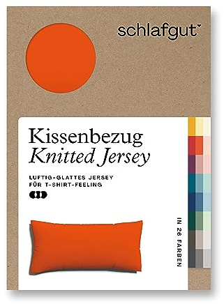 schlafgut Knitted Jersey Kissenbezug 40 x 80 cm Red Mid Uni weicher Premium Kopfkissenbezug einzeln, faltenfrei mit Elasthan | Kopfkissenbezug, Kissenhülle, Rot, Jersey, mit Elasthan, faltenfrei, bügelfrei, OEKO-TEX