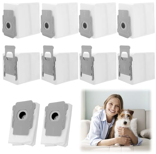 10 Stück Staubsaugerbeutel für Roombai7, i7+, i8, i8+, i3, i3+, i4, i4+, i6, i6+, j7, j7+, s9, s9+ E5 E6 E7 i6 Clean Base, Staubbeutel Ersatz Beutel für allen Clean Base Modellen, Roomba Ersatzteile