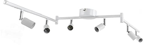 HEEPDD Kit di illuminazione su binario a 6 luci testa di lampada a LED rotante da soffitto su binario moderno presa di base GU10 85-265V (bianco)