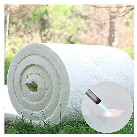 Rygcrud Ceramic Fibre Blanket - Insulation Fire Blanket - Heat Resistan 2400F - Sound Damping - Easy to Cut & Shape - Great for Pizza Ovens (Color : White, Size : 61x200cm)