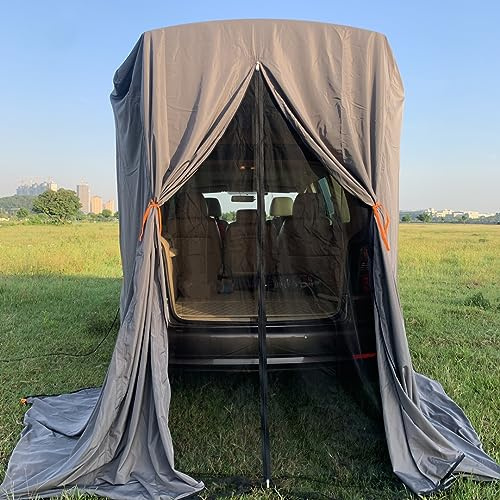 SUV tält Van Camping Nomadisk Husbil Sova Ta dusch eller Byt kläder i fordonet Vattenavvisande och Lättviktig Bärbar Väska Set upp storlek: L.B.H: 148 x 148 x 230 cm (Grå)