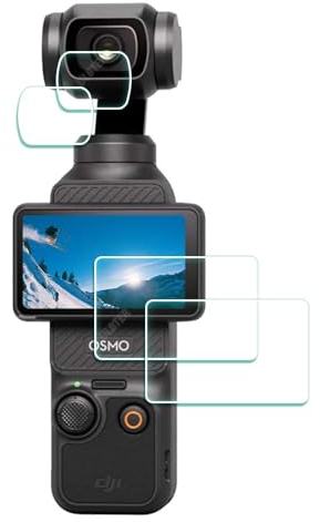 ULBTER Displayschutz Schutzfolie für DJI Osmo Pocket 3 LCD + Objektiv [2+2 Stück] 0,3 mm 9H Härte Gehärtetes Glas Kratzfest Anti-Fingerabdruck Anti-Wasser Anti-Staub