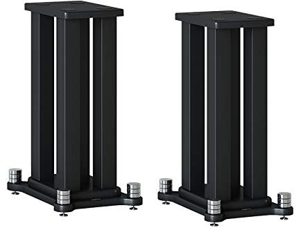 Pieds d'Enceintes Une Paire de Supports d'enceintes pour bibliothèque, Style Double Socle en Bois, adapté au Salon/Bureau/Studio/théâtre (Couleur : B, Taille : 80 cm)