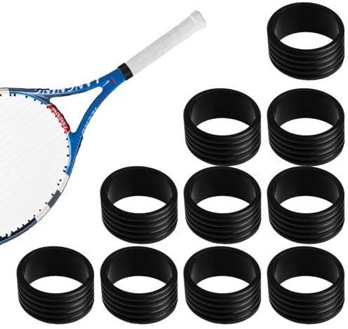 Huakaile Tennis-Griffband, Silikon-Schläger-Dichtringe, rutschfester Schlägergriff-Finishing-Ring, Übergriffschutz, Fix-Ring für Pickleball-Paddel, Badminton, Squashschläger, 10 Stück