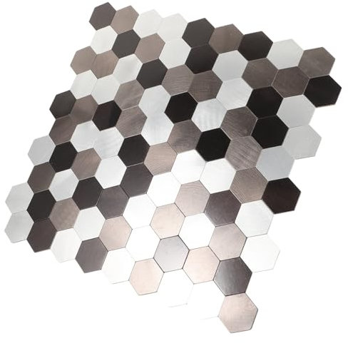 Warmhm Peel and Stick Mosaic Floor Tiles Self Adhesive Tile Sticker for Bathroom Kitchen Wall Decor