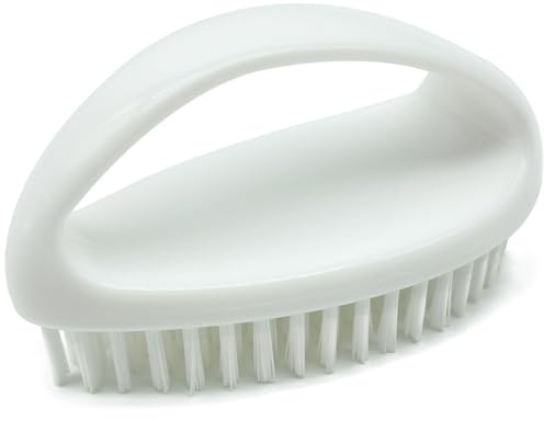 GKETN Scrub Brush for Cleaning Scrubbing Heavy Duty Stiff Nylon Bristles Cleaning Brush Multi-Purpose, White & Small Size