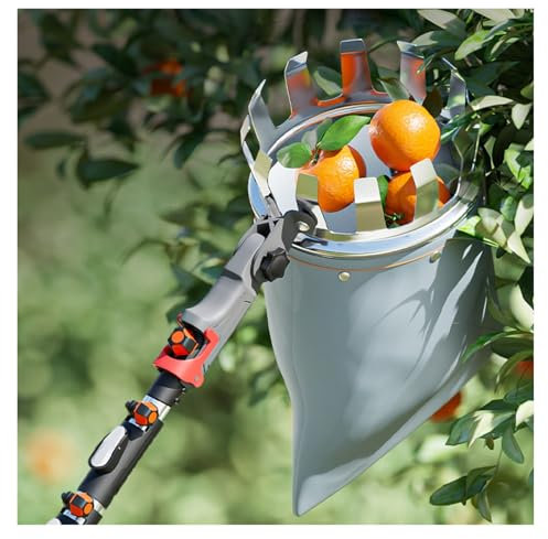 recoge fruta recogedor de frutas Herramienta para recoger frutas de árboles frutales extralarga y palo para recoger frutas en huertos agrícolas, recoger limones, manzanas, guayabas, aguacates, peras(5