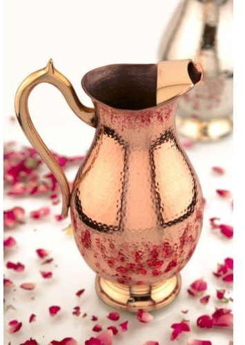 Aakrati Pichet à eau Moscow Mule en cuivre martelé massif 100 % pur et lourd, 100 ml.