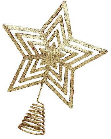 Amosfun Aushöhlen Stern Ornament Weihnachtsbaum Topper Weihnachten Baum Baum Ornament Weihnachten Ornamente
