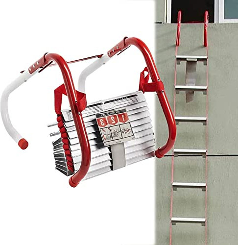 Fire Escape Ladder, Emergency Safety Ladders, Portable Window Escape Ladder Fire 2-6 Story Homes, Antislip-rungs Rescue Ladder for Indoor or Outdoor Tree House, Playground,7.5M/24F