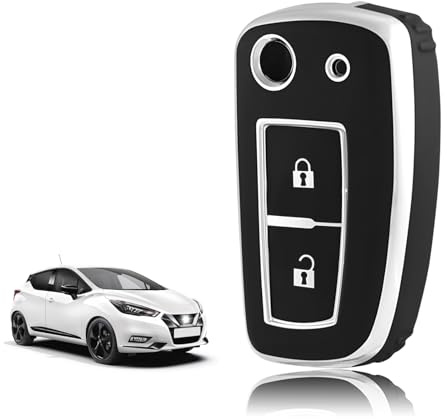 TOOMUME Funda Llave Coche para Nissan Micra K14 Qashqai J11 Juke F16 F15 | Silicona Suave, Antigolpes, Anticaídas, Antiarañazos, Carcasa Protectora Llave para X-Trail T32 Pulsar C13 Rogue, 2 Botones
