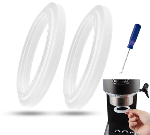 2 Stück Silikon Dichtring Ø47mm für DeLonghi Dedica Kaffeemaschine | Wasser Outlet O-Ring Brühkopfdichtung mit Siegelwerkzeugen passend EC680 EC685 EC850 EC860