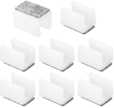 PATIKIL 8pcs cappucci rettangolari per gambe di seia con feltro, 14mm, scorrevoli senza graffi o rumori, protezioni per pavimenti in legno duro, adatti per ufficio, colore bianco/grigio