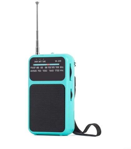 Radio Pequeña, Radio AM/FM, Funciona Con Pilas, Recepción De Frecuencia Amplia, Con Botón De Control Giratorio, Se Puede Utilizar En Casa O Al Aire Libre(Azul)