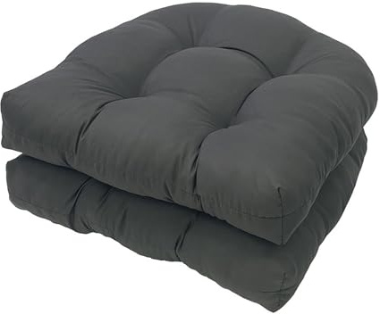 Genérico 2 Piezas Cojín de Asiento de sofá en Forma de U, Cojines en Forma de U para Interiores y Exteriores para Asiento de Silla de Mimbre para Mecedora de Interior y Exterior (Gris Oscuro)