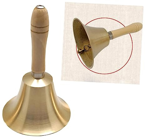 Homoyoyo Campana de Mano de Cobre con Mango Ergonómico para Servicio Restaurante Fiestas Navideñas y Multifuncional Campanilla Ligera y Resistente Diámetro Decoración Festiva para Adultos y