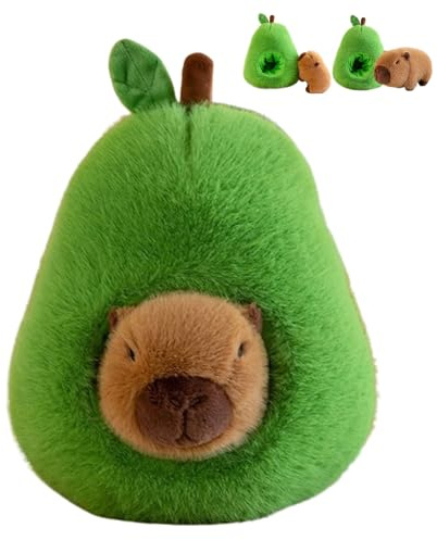 Xiyocadt Avocado Capybara Kuscheltier Plüschtier,2-In-1 Capybara Avocado Puppen,Capybaras Kuscheltier Mit Avocados Abnehmbar Plüschtier,Für Home Deko Kinder Geschenke (35cm)
