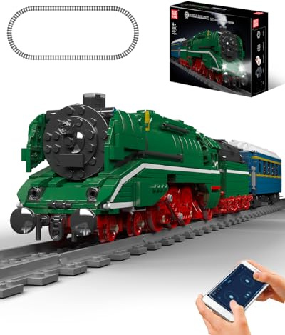 Mould King 12007 Train Building Blocks Model, 2412 Pieces Train Block Set with Remote Control as Toys/Gifts, suitable for ages 14+