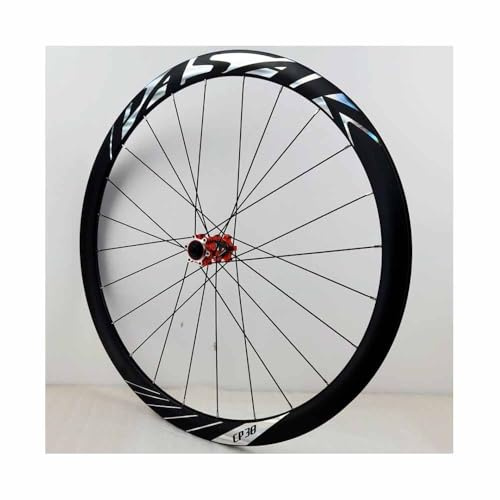 Cyclocross Rennrad Vorderräder 700C Scheibenbremse Schnellspanner Laufradsatz 9x100mm QR, 38mm Doppelwandige Fahrradfelgen Aus Aluminiumlegierung, 24 Löcher(Red)