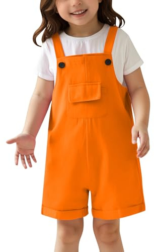 Generico Salopette Neonato Estiva Tuta Intera per Bambina con Pettorina in Tinta Unita per attività Scolastiche Eventi Estivi